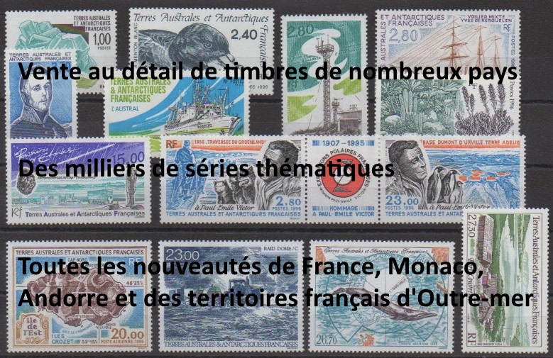 Vente de timbres de collection ,de monnaies euros et de billets touristiques en ligne